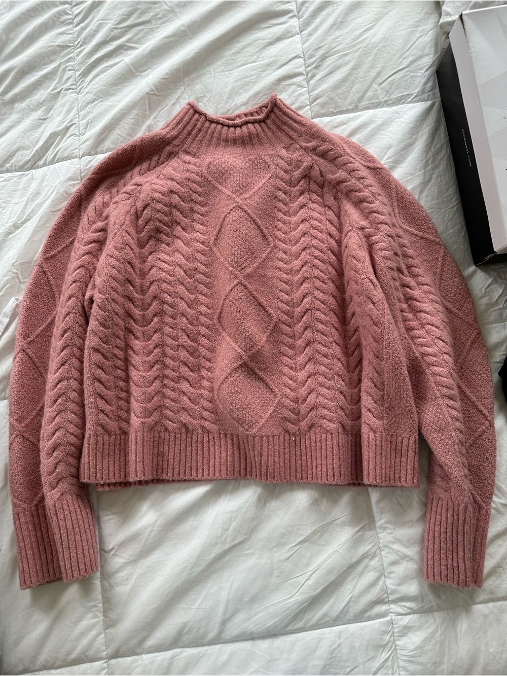 J Crew Women's Pink Cable Knit Sweater